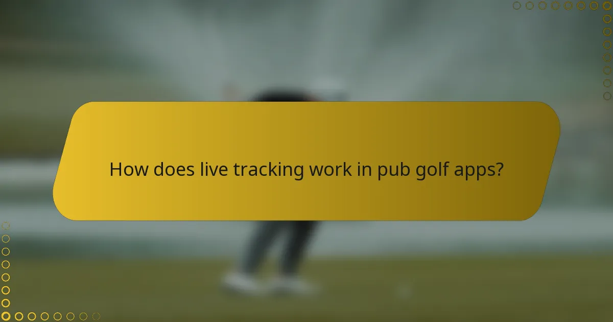 How does live tracking work in pub golf apps?