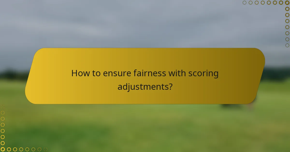 How to ensure fairness with scoring adjustments?